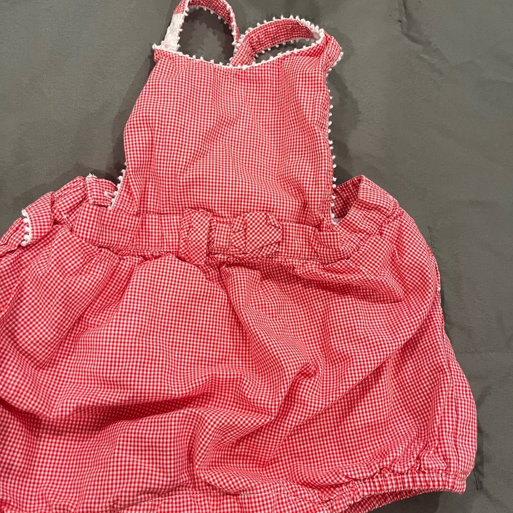 Red Gingham Baby romper
